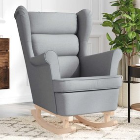 Sedia A Dondolo Grigio Chiaro 74x90x102 Cm İn Tessuto /