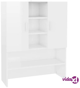 vidaXL Mobile per Lavatrice Bianco Lucido 70,5x25,5x90 cm