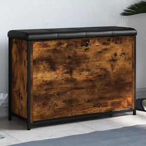 Panca Portascarpe Cassetto Ribaltabile Rovere Fumo 82x32x56cm /