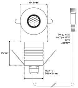 Segnapasso LED 3W IP67 Anti-Abbagliamento Nero Professional Colore Bianco Caldo 2.700K