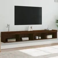 Mobili Porta TV con Luci LED 2 pz Rovere Marrone 100x30x30 cmcod mxl 134167