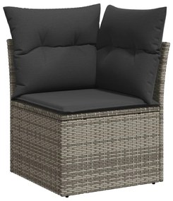 Set Divani da Giardino 13 pz con Cuscini Grigio in Polyrattan