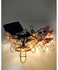 Catena solare a LED 10xLED/1,2V 300 mAh 3,8 m IP44 color rame