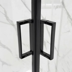 Box doccia 3 lati 70x90x70 cm nero opaco doppio scorrevole Tay