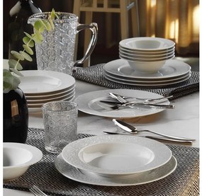 Set da tavola 18 pezzi, bianco, in porcellana