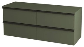 Mobile da bagno sotto lavabo BADEN HAUS Rodi verde laccato opaco L 140 x H 57 x P 46 cm 4 cassetti, lavabo non incluso
