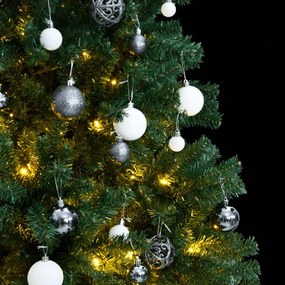 Albero Natale Incernierato con 300 LED e Palline 240 cm