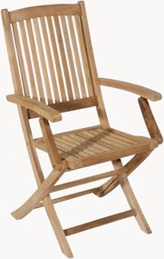 Set di 2 sedie da giardino pieghevoli in legno di teak con braccioli Fun