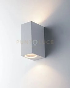 Applique biemissione qubo bianca 2 luci attacco gu10 ip54 6,7x9,3x1...