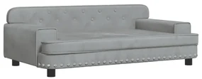 Lettino per cani grigio chiaro 90x53x30 cm in velluto