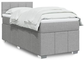 Giroletto A Molle Con Materasso Grigio Chiaro 90x200 Cm Tessuto /