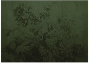 Carta da parati Gradient Flowers Green