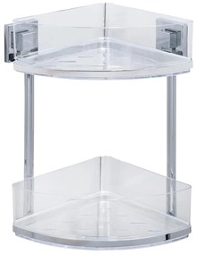 WENKO 22690100-Ripiano angolare VACUUM-LOC QUADRO ED 28x32,5 cm argento/cromo lucido