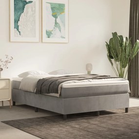 Giroletto Senza Materasso Grigio Chiaro 140x200 Cm Velluto /