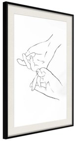 Poster  Joined Hands (White)  Cornice Quadri Cornice nera con pass-partout, Larghezza x Altezza Home decor 20x30