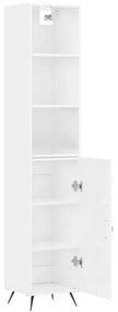 Credenza 34,5x34x180 cm in legno multistrato bianco lucido