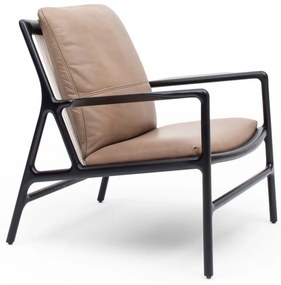 Poltrona in pelle nera e beige Dedo - Gazzda