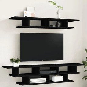 Mobili tv a muro neri in legno multistrato