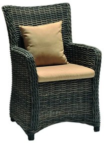 Poltrona da giardino con cuscino Australia con braccioli  posti in alluminio, seduta in rattan naturale marrone L 65.4 x H 95 cm