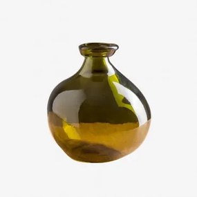 Vaso in vetro riciclato 18 cm Jound Verde Fogliame - Sklum