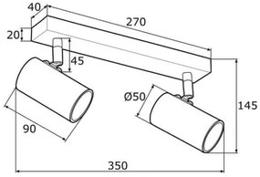 Argon 0890 - Faretto LAGOS 2xGU10/5W/230V bianco/dorato