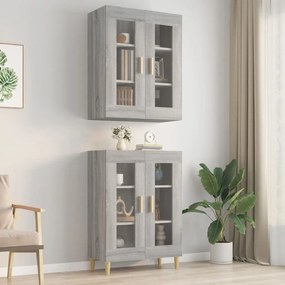 Armadietto Pensile A Parete Grigio Sonoma 69,5x34x90 Cm /