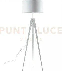 Piantana ibis bianca 1 luce attacco e27 50x160cm in metallo e tessuto