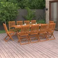 Set Pranzo da Giardino 11 pz in Legno Massello di Acacia cod mxl 35204