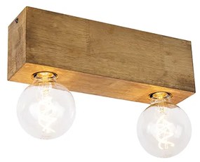 Faretto da soffitto rustico in legno vintage a 2 luci - Bloc