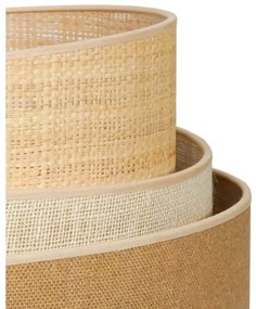 Duolla - Lampada da tavolo YUTE TRIO 1xE27/15W/230V diametro 25 cm marrone/grigio/beige