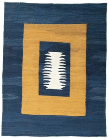 Kilim Tappeto 150x190 Giallo (Iran) Tessuto A Mano