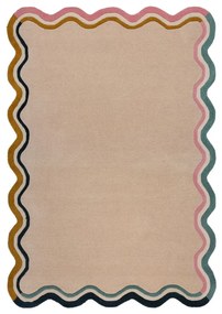 Tappeto in lana tessuta a mano color crema 120x170 cm Leo Scallop - Flair Rugs