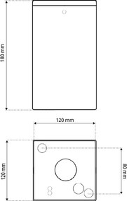Plafoniera da soffitto E27 Quadrata IP54 in Alluminio - Corten