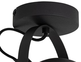 Plafoniera industriale nera con oro 15 cm regolabile - Magnax