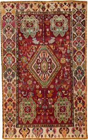 Shiraz Tappeto 140 x 220 Rosso (Iran) Annodato A Mano