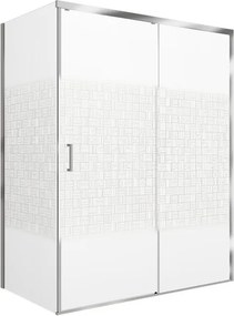 Porta doccia L 67-68 cm x H 200 cm per nicchia in vetro serigrafato SP. 6 mm, profilo lucido cromo, serie Jazz