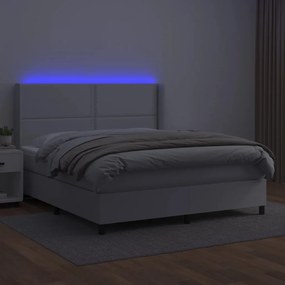 Giroletto molle con materasso e led bianco 160x200cm similpelle