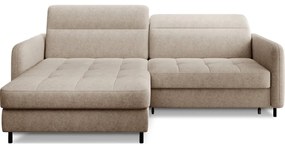 Divano angolare beige allungabile/con contenitore (con penisola a sinistra/con chaise lounge) e rivestimento in ciniglia Gomsi – ELTAP