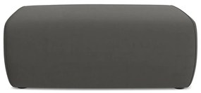 Poggiapiedi grigio scuro con rivestimento in velluto Kapua – Makamii