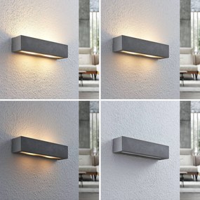 Lindby Nellie applique LED, cemento, larga 35,3 cm