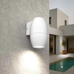 Applique Ovale Monodirezionale IP65 GU10 per esterni - Bianca Colore del corpo Bianco