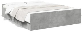 Giroletto Cassetti Grigio Cemento 140x200 Cm Legno Multistrato /