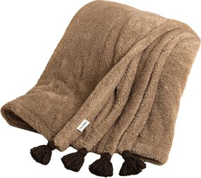 Copriletto marrone in micropile 160x200 cm Puffy – Mijolnir