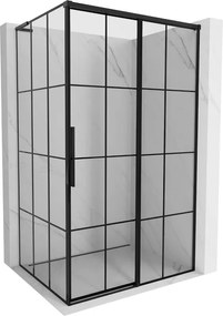 Mexen Rox L cabina doccia scorrevole destra 90 x 75 cm, griglia nera, nero - 8C2L-090-075-70-77-P