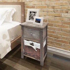 Comodino Da Notte Set 2 Pz İn Legno Marrone /