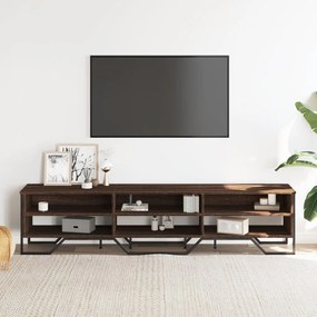 Mobile porta tv rovere marrone 180x34x41cm in legno multistrato