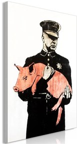 Quadro Police Pig (1 Part) Vertical  Colore Rosa, Dimensioni e Misure 40x60