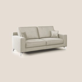 Michael divano moderno in morbido velluto impermeabile T01 panna 206 cm