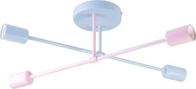 Plafoniera CAMBRIDGE 4x E27/15W/230V blu/rosa