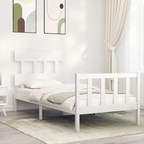 Giroletto con Testiera Bianco Small Single Legno Massello